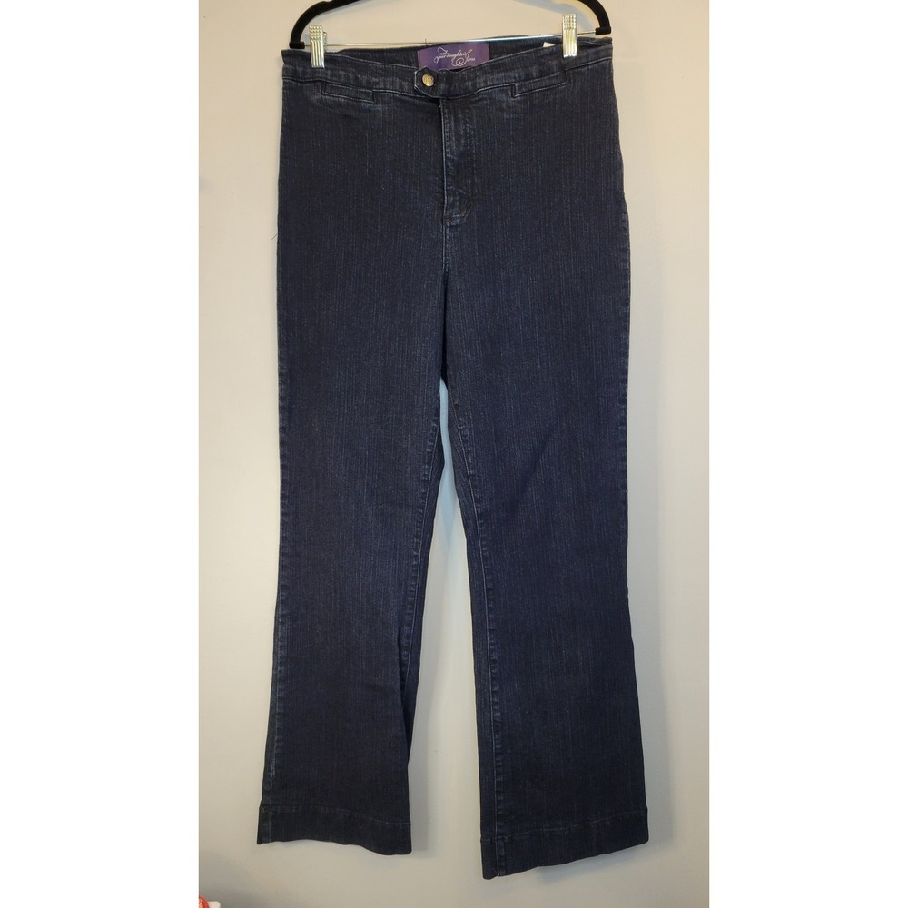 NYDJ Lift Tuck Jeans 18 Made in USA Dark Wash Style 744 Trouser Flare High Rise